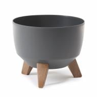 Кашпо пластиковое Ламела Рома 240 круглый 7 л антрацит (ROMA 240)