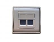 Розетка компьютерная двойная оконечная двойная с заземлением Efapel Apolo IP20 шампань 50975 TCH