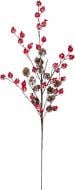Веточка декоративная с барбарисом и шишками 65 см красный