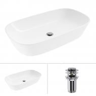Умывальник Helmken 39370000 2 в 1: овальный 70 см с донным клапаном Сlick-clack, хром