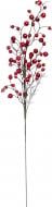 Веточка декоративная с кристаллическими ягодами 56 см красный