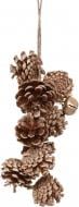 Декорация новогодняя подвеска с натуральными шишками 25 см