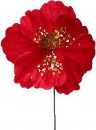Квітка декоративна магнолія велюр 22 см червоний