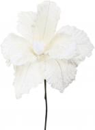 Квітка декоративна пуансетія льон забілена 28-23 см молочний