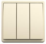 Выключатель трехклавишный Apolo без подсветки слоновая кость 50088 TMF