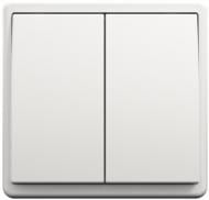 Вимикач двоклавішний Apolo без підсвітки білий 50061 TBR