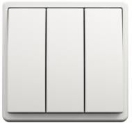 Выключатель трехклавишный Apolo без подсветки белый 50088 TBR