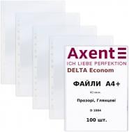 Файлы Delta D1004 А4+, прозрачный, глянцевый, 100 шт. Axent