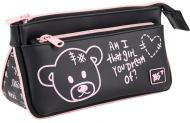 Пенал школьный PH-16-2 Bear 533232 YES черный с розовым