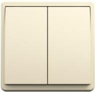 Выключатель двухклавишный Apolo без подсветки слоновая кость 50061 TMF