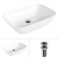 Умывальник Helmken 45450000 2 в 1: прямоугольный 50,5 см с донным клапаном Сlick-clack, хром