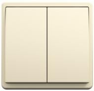Выключатель двухклавишный Apolo без подсветки слоновая кость 50101 TMF