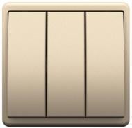 Выключатель трехклавишный Apolo без подсветки шампань 50088 TCH