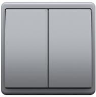 Выключатель двухклавишный Apolo без подсветки графит 50061 TGR