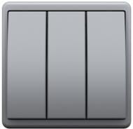 Выключатель трехклавишный Apolo без подсветки графит 50088 TGR