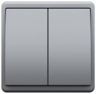 Выключатель двухклавишный Apolo без подсветки графит 50101 TGR