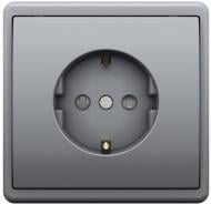Розетка оконечная с заземлением Efapel Apolo IP20 графит 50131 TGR