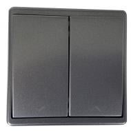 Выключатель одноклавишный Apolo без подсветки графит 50290 TGR