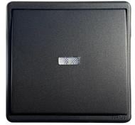 Выключатель одноклавишный Apolo с подсветкой черный матовый 50012 TPM