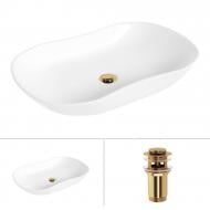 Умывальник Helmken 57066000 2 в 1: овальный 66 см с донным клапаном Сlick-clack, золото Умывальник Helmken 57066000 2 в 1: овальный 66 см с донным клапаном Сlick-clack, золото