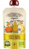 Пюре фруктово-овощное Rudolfs Смузи абрикос-банан-тыква со сладкой кукурузой органическое 6+ 110 г