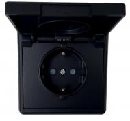 Розетка с крышкой оконечная с заземлением Efapel Apolo IP44 черный матовый 50634 TPM