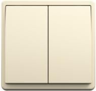 Выключатель двухклавишный Apolo без подсветки слоновая кость 50204 TMF