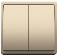 Выключатель двухклавишный Apolo без подсветки шампань 50204 TCH