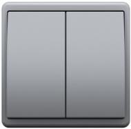 Выключатель двухклавишный Apolo без подсветки графит 50204 TGR