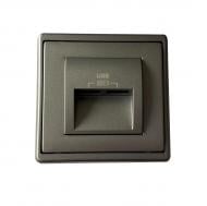 Розетка USB оконечная двойная с заземлением Efapel Apolo IP20 графит 50384 TGR