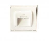 Розетка USB оконечная двойная с заземлением Efapel Apolo IP20 белый 50384 TBR