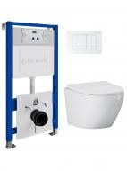 Комплект Helmken 35103001 4 в 1 підвісний унітаз із сидінням Slim Duroplast/Soft- close + інсталяція з прямокутною