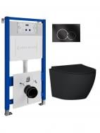 Комплект Helmken 35103001B 4 в 1: підвісний унітаз з сидінням Slim Duroplast/Soft-close + інсталяція з круглою кн