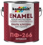 Эмаль Kompozit для пола ПФ-266 красно-коричневый глянец 2,8 кг