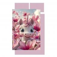 Комплект постельного белья Home Line Однорог в цветах с принтом 193166