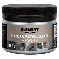 Краска акриловая Element Decor металлизированная Pittura metallizzata Argento металлический серебряный 0,1 л