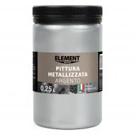 Краска акриловая Element Decor металлизированная Pittura metallizzata Argento металлический серебряный 0,25 л