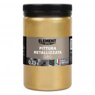 Краска акриловая Element Decor металлизированная Pittura metallizzata Oro металлический золото 0,25 л