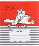 Зошит шкільний 12 аркушів в лінійку сіро-червоний Simon's Cat Зошит шкільний 12 аркушів в лінійку сіро-червоний Simon's Cat