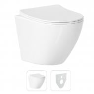 Унітаз підвісний Helmken 35490101 2 в 1 з сидінням Soft Сlose/EasyOff дюропласт + шумоізоляція, білий Унітаз підвісний Helmken 35490101 2 в 1 з сидінням Soft Сlose/EasyOff дюропласт + шумоізоляція, білий