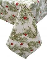 Скатертина Ялинка 136x136 см зелений із білим Прованс
