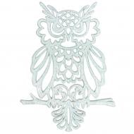 Елочная игрушка Сова 2Д 12 см белый