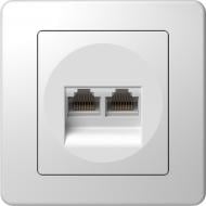 Розетка компьютерная двойная без заземления TEM Ekonomik белый KE39PWXO-U