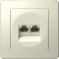 Розетка компьютерная двойная без заземления TEM Ekonomik слоновая кость KE39IWXO-U