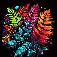 Набор для росписи по номерам Strateg Папоротник в цветочной аранжировке AV4040-43