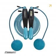 Скакалка EasyFit для боксу TwinRope 2,8 м чорний-зелений