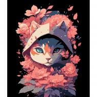 Набор для росписи по номерам Strateg Кошка в розовых оттенках FH-9