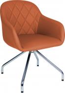 Стілець обідній Nowy Styl WESTER 4S CHROME ECO72 хром/рудий