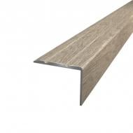 Лестничный профиль рифленый АЛЮПРО 23,5Х2710 мм дуб мокко