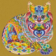 Набор для росписи-антистресс Strateg Мандала кот JCEE36823